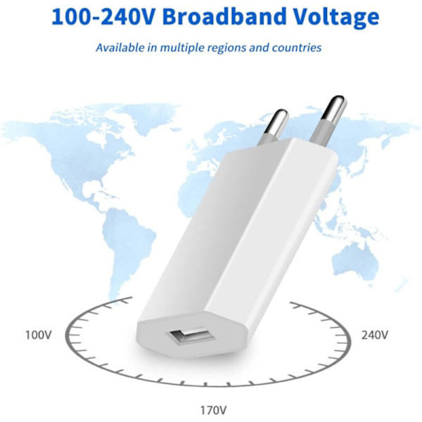 2-pack USB-snabbladdare med universell reseadapter