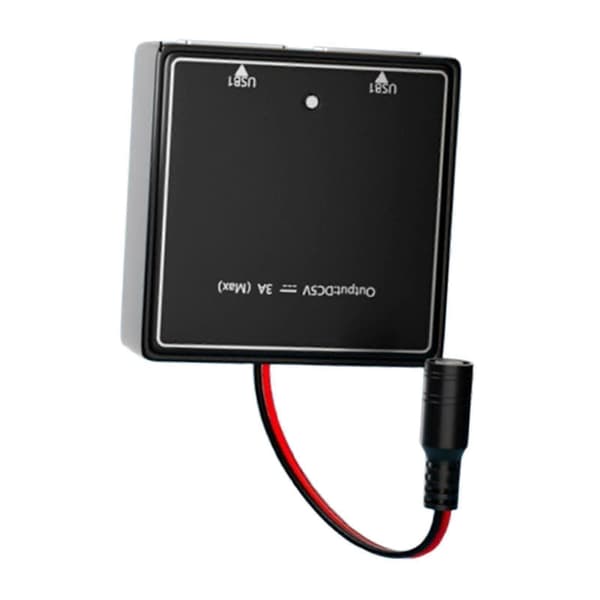 Solar Spenningsstabilisator Solcellepanel Batteriladeregulator Hurtiglading Hjem 2 USB Svart Utendørs 5V3A Solcellepanel Regulator DC Female 20cm