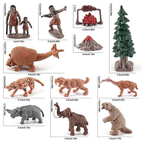 Emulerings Primitiva Mänskliga Djurmodeller Ornament Människans Evolution Figurset PVC Statyett för Samlare Entusiaster och Barn