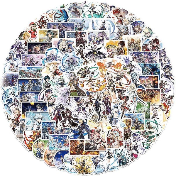 100 st Anime Genshin Impact Game Stickers Cartoon Kids Stickers