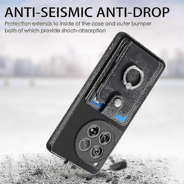 Telefoncover til OnePlus 12 5G Etui Retro Dråbebestandigt Læder+TPU Støttebensskal