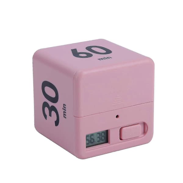 1 st Kökstimer Elektronisk Kubisk Timer Nedräkning Kök Kub Stilren (rosa)