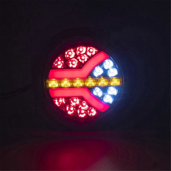 2 stk. 12V 24V LED Rund Bil Baglygte Bremse Stop Side Markør Blinklys Advarselslampe Lastbil
