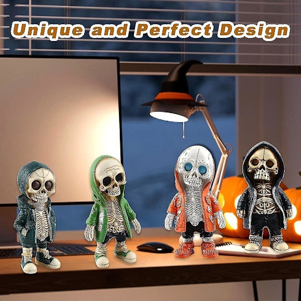 Seje Skelet Figurer, Mini Resin Figurer, Miniature Skelet Skulptur Resin, Gotisk Resin Memo