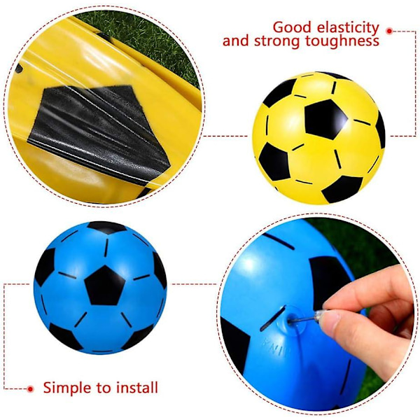 4 st Plast Uppblåsbar Fotboll Barn Traditionell Fotboll Leksak Strandbollar Bulk Uppblåsbara Vinylbollar för Pool Barnkalas Slumpmässig Färg