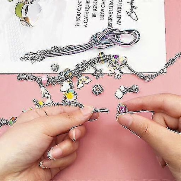 Charm Armbandstillverkningskit DIY Hantverk Smyckesset Present För Barn Flickor Tonåringar-jie