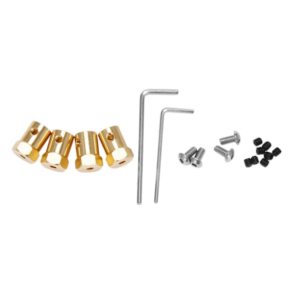 4 st 5 mm till 12 mm mässingskombinerare hjulnav hexadapter för B14 B16 B24 B36 C14 C24 MN D90 D91 RC-bil