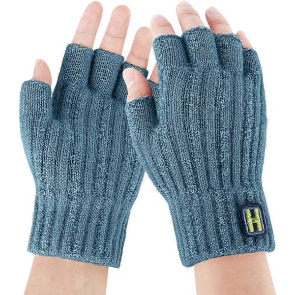 Crday Fingerless Gloves - Men Vinter Varma Handskar Half Finger Handskar Stickad Fleece Present