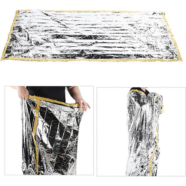 Førstehjælpstæppe, Mylar Udendørs Overlevelsestæppe til Camping, Vandring, Udendørs Overlevelse