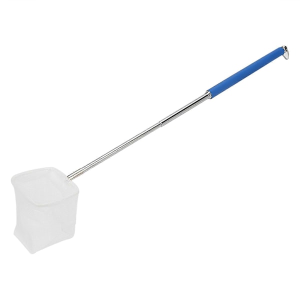 Justerbar Mini Fiskenet Stang til Akvarium Tank Rejer 20-57.5cm Udtrækkelig (Blå Firkant)