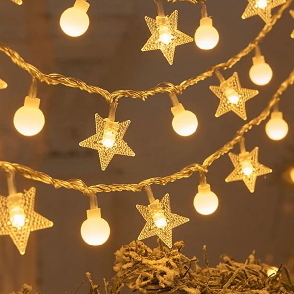 Snowflake LED String Lights God Jul Hemdekorationer 2023 Julgransprydnader Julklappar Nytt År 2024 6 3M 20LED