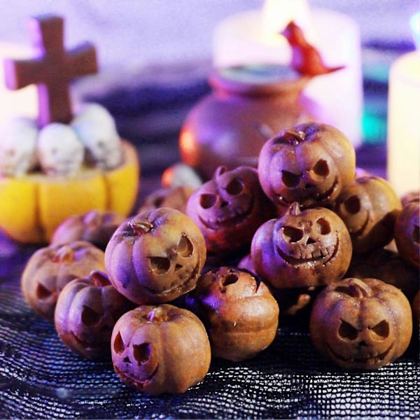 20 stk. Halloween Mini Gresskarfigur Miniatyr Smilende Ansikt Gresskarstatue Resin Gresskarskulptur Hjemmekontor Skrivebordsdekorasjon Festivalpynt