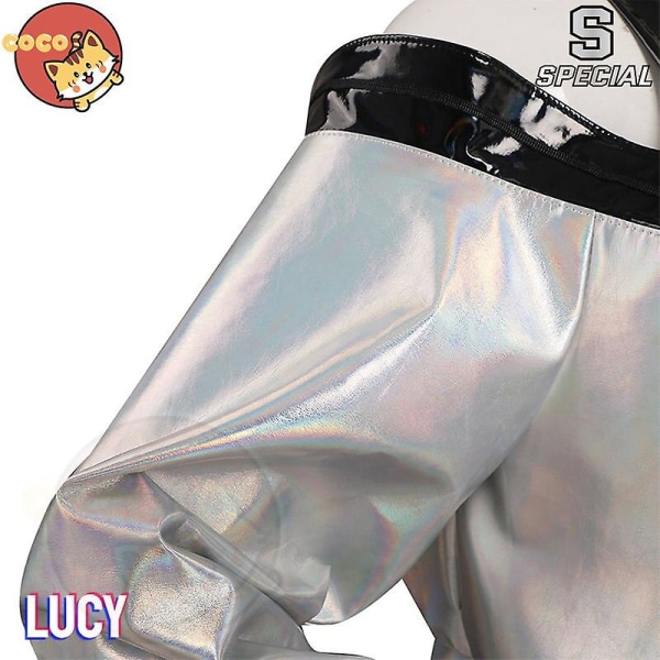 Cocos-s Anime Cyberpunk Edgerunners Lucy Cosplay Kostym Anime Cyberpunk: Edgerunners Cosplay Lucy Sexig Läderdräkt och peruk 3XL