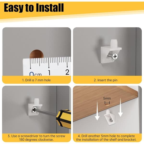 30 st hyllfästen kompatibla med IKEA 101558 PAX KOMPLEMENT - Vit