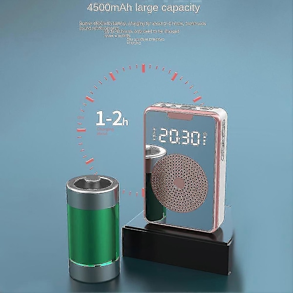 Trådløs stemmeforsterker Bluetooth mikrofonhøyttaler med mikrofonhodesett, for guide - svart - jie