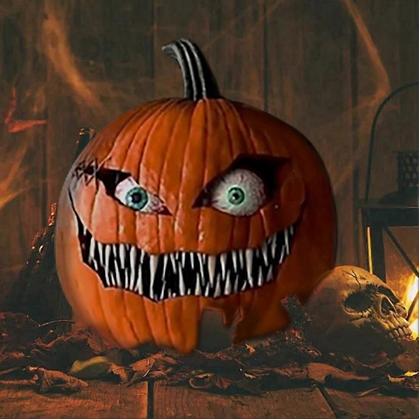 Skråøjede Græskar Ornamenter Resin Håndværksdekorationer Bar Halloween Dekorationer til Stuer