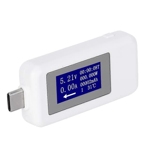 TypeC Tester Multifunktionel Tovejs Strømspænding DC Digital Voltmeter (Hvid)