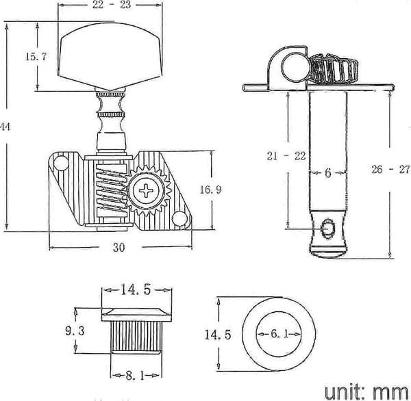 6 stk Gitar Stemmeskruer Stemmeknapper Stemmemaskiner Tuner For Elektrisk Akustisk Gave