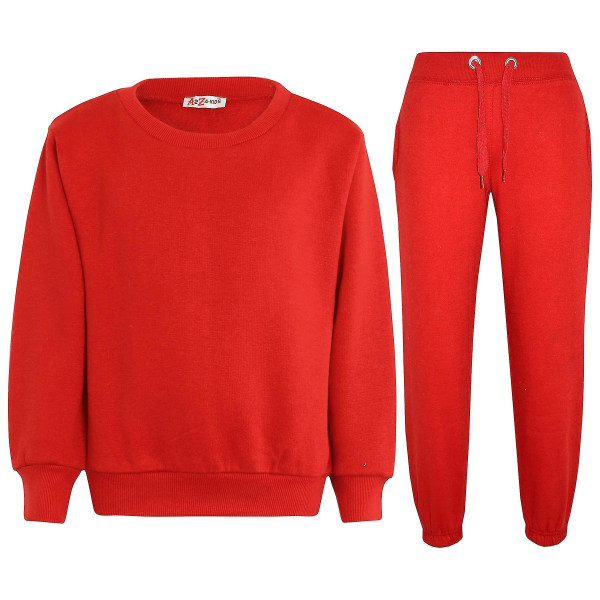 Barn Unisex Sweatshirt Set för enkel träningsoverall Red 5-6 Years