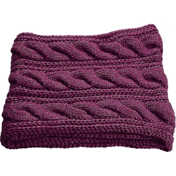 Dam Tjock Ribbstickad Vinter Infinity Cirkel Loop Halsduk Premium Twist Purple Red Grape