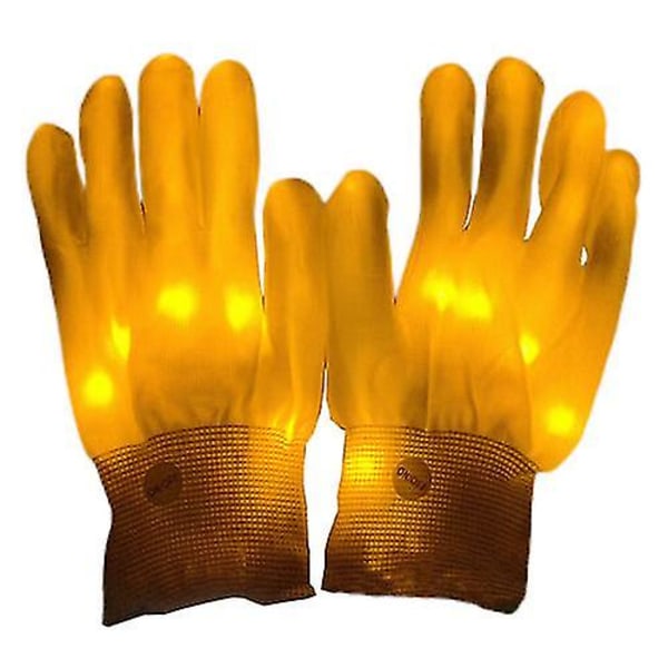 Led blinkande handskar Glow Light Up Finger Lighting Dans Rave Party Kids yellow