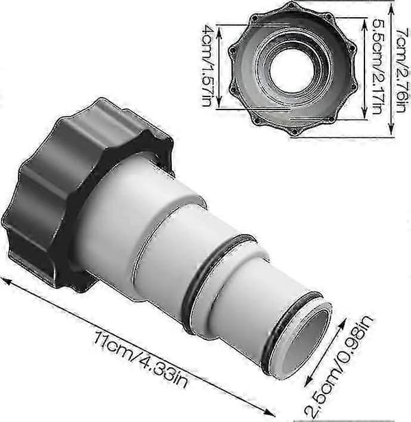 Poolslangadapter - 1.5 och 1.25 Anslutningar, 2 Stycken