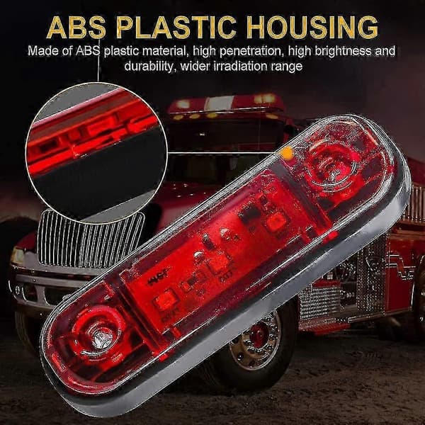 4 stk LED Front Bak Side Markørlys 12V for Lastebil Bobil Lastebil RV Markørlys (Rød)