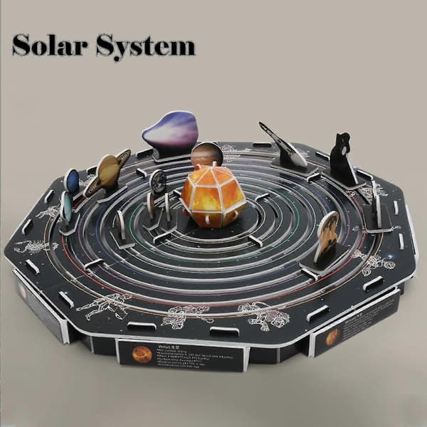 1 stk. Solsystem Model Puslespil Gave 3d Tredimensionelt Puslespil Papirmodel