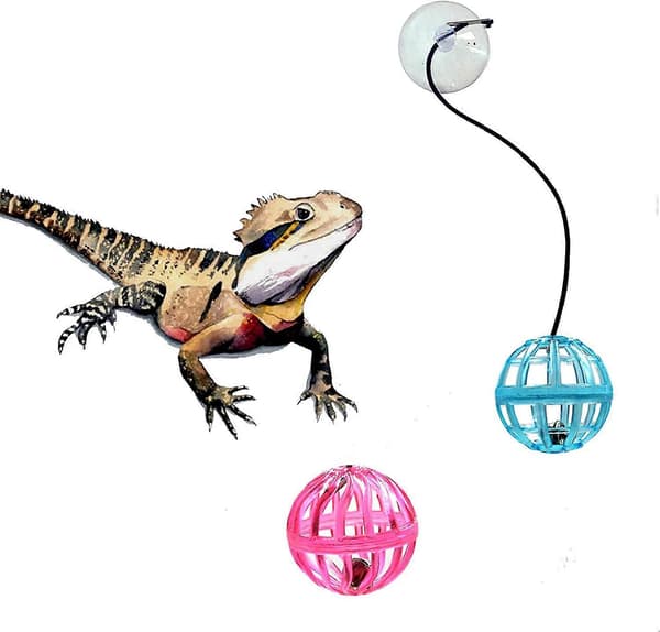 7 Pak Bearded Dragon Legetøjs Kringle Bold, Reptil Øgle Legetøjs Bold, Tilfældige Farver