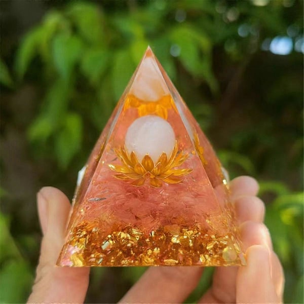 K Pyramide Ornamenter KrystalEnergi Generator Orgon Pyramide til E-Energi Beskyttelse Healing Meditati