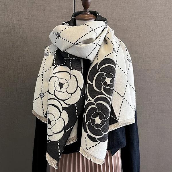 2023 Brand Warm Cashmere Poncho Sjal Scarf Print Tjock Pashmina Vinterfilt Wraps Bufanda Casual Hijab Stoles Echarpe FYR-47 65x185cm