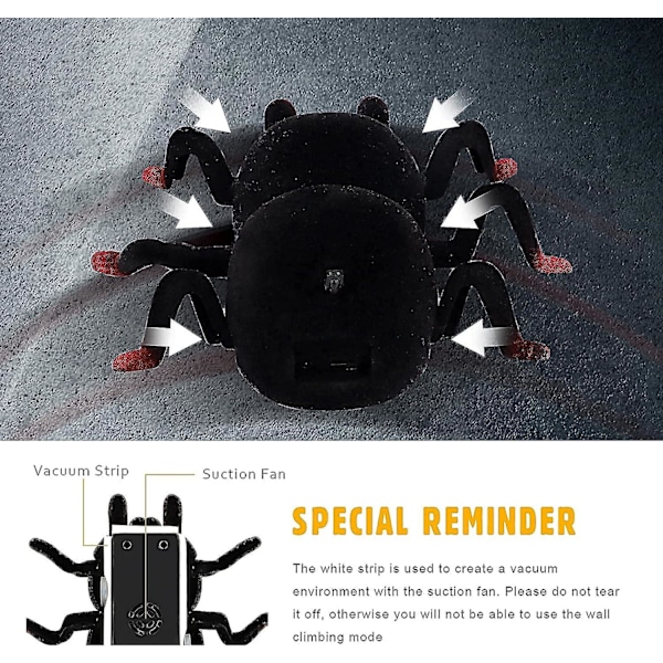 Väggklättring Fjärrkontrollleksaker för pojkar, Halloween busleksak för barn, realistiska falska roliga batteridrivna robotpresenter till födelsedagsfestsaker