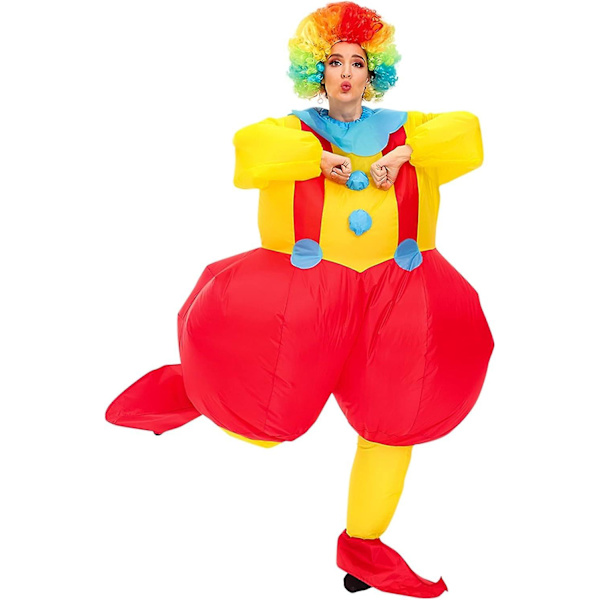 Uppblåsbar clowndräkt Vuxen Rolig Blow Up Costume Cosplay Party Jul Halloween Dräkt Unisex kostym