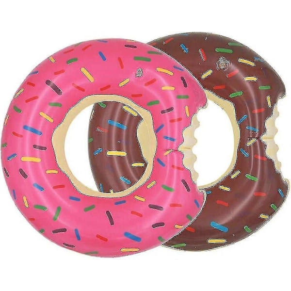 Uppblåsbar Donut Badring för Barn och Vuxna Pool Float Lilo Leksaker Munk SimhjälpAA