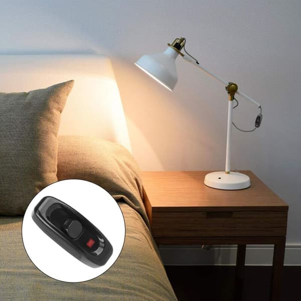 6 stk. lampafbryder, vippekontakt 250V 10A inline ledningsafbryder med LED-indikatorlys (sort)