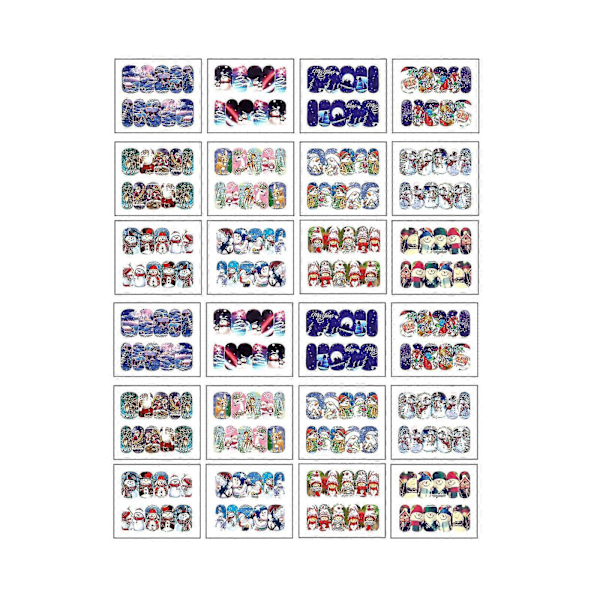 Jul Snöflinga Nagelstickers Inkluderar Snögubbe Älg Set Stickers