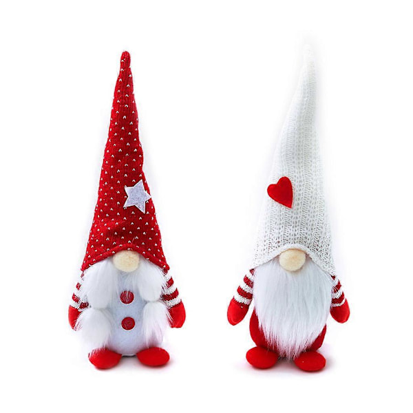 2 kpl Ystävänpäivä Tonttu Käsintehty Ruotsalainen Tonttu Skandinaavinen Tomte Pari Figuriini