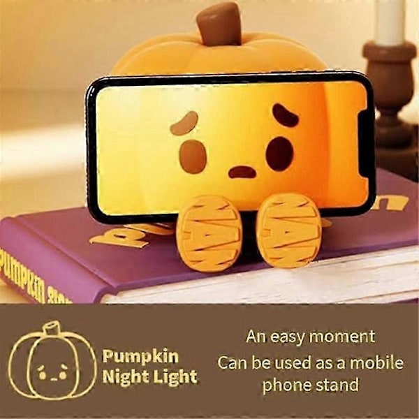 Natlampe Sød Lampe Græskar Touch Sensor Lampe Jul Squishy Natlampe Silikone LED Genopladelig