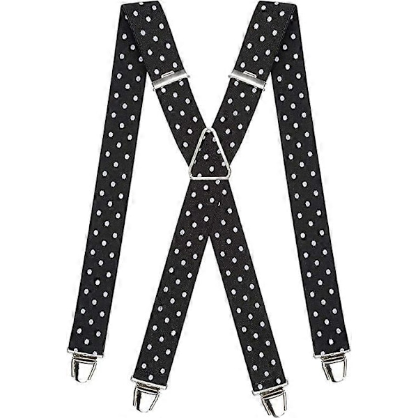 Herrhängslen Breda Ultraresistent Elastiska & 4 Extra Starka Clips i X - Justerbar Storlek Upp Till 65cm