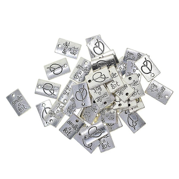 50 stk. Tibetansk Sølv Rektangel En Masse / Forelsket Charms - en masse, 15x10mm