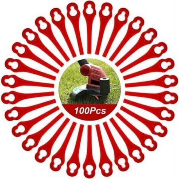 Pakke med 100 erstatningsplastblader for Florabest LIDL gresstrimmer FRTA 20 A1.FAT 18B3. FRT18A.
