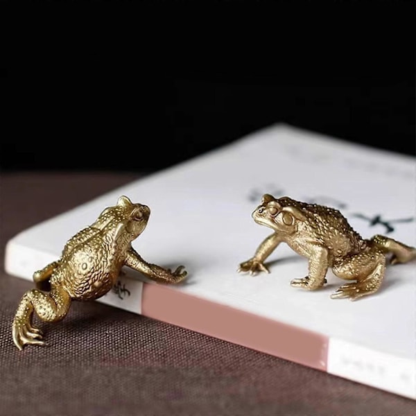 Messinkiset sammakot Pienoispatsas Antiikkiset sammakko-ornamentti Liikemiehille ja Fengshui-harrastajille Lahja