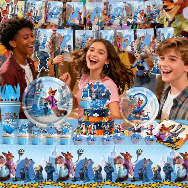 Zootopia-tema födelsedagsfest dekorationsset 2