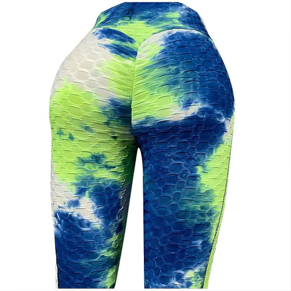 Tflycq Mode Dam Lång Flerfärgad Tight High Waist Elasticity Sports Yoga Byxor Blue M