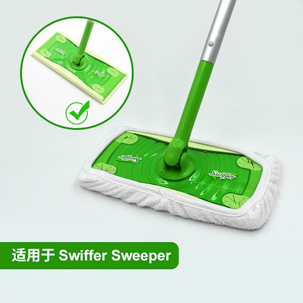 2-pak til Swiffer Sweeper Mikrofiber Fladmoppe Udskiftningspude Våd og Tør Moppe Tilbehør