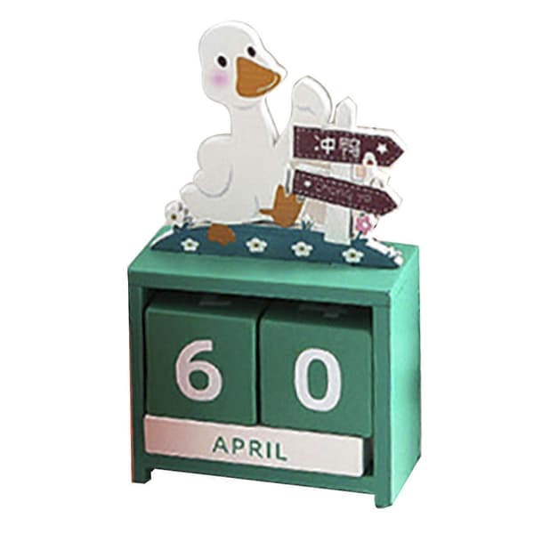 Evighetskalender i trä Nedräkning Månad Datum Block Kuber Kalender Söt Skrivbordsdekoration Typ 3