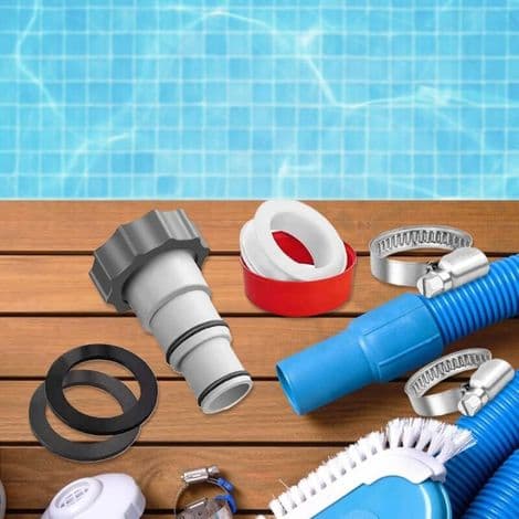 Poolslangadapter - Poolslangkoppling med klämma och