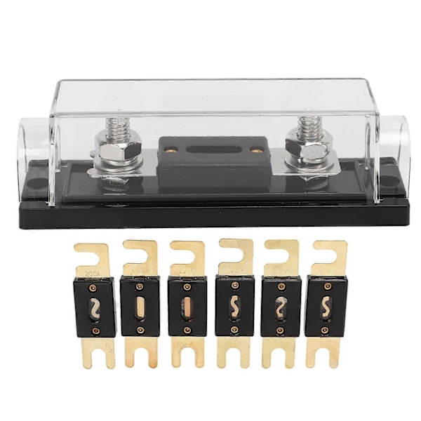 12-24V Inline Strømbryter med Manuell Reset Sikringsholder Batterisko Varmeskrumpeslange for Bil Båt Lydanlegg 150A