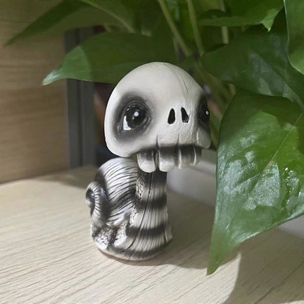 Kranie Neglefigur Rystende Hoved Snegl Kranie Ornament Bobbleheads Skeletdukke til Bil Instrumentbræt Skrivebordsdekoration