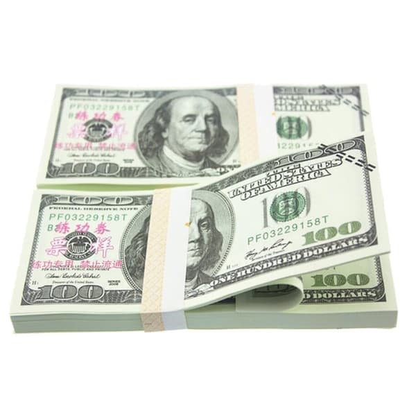 Falska pengar - 100 US-dollar (100 sedlar) grå gray